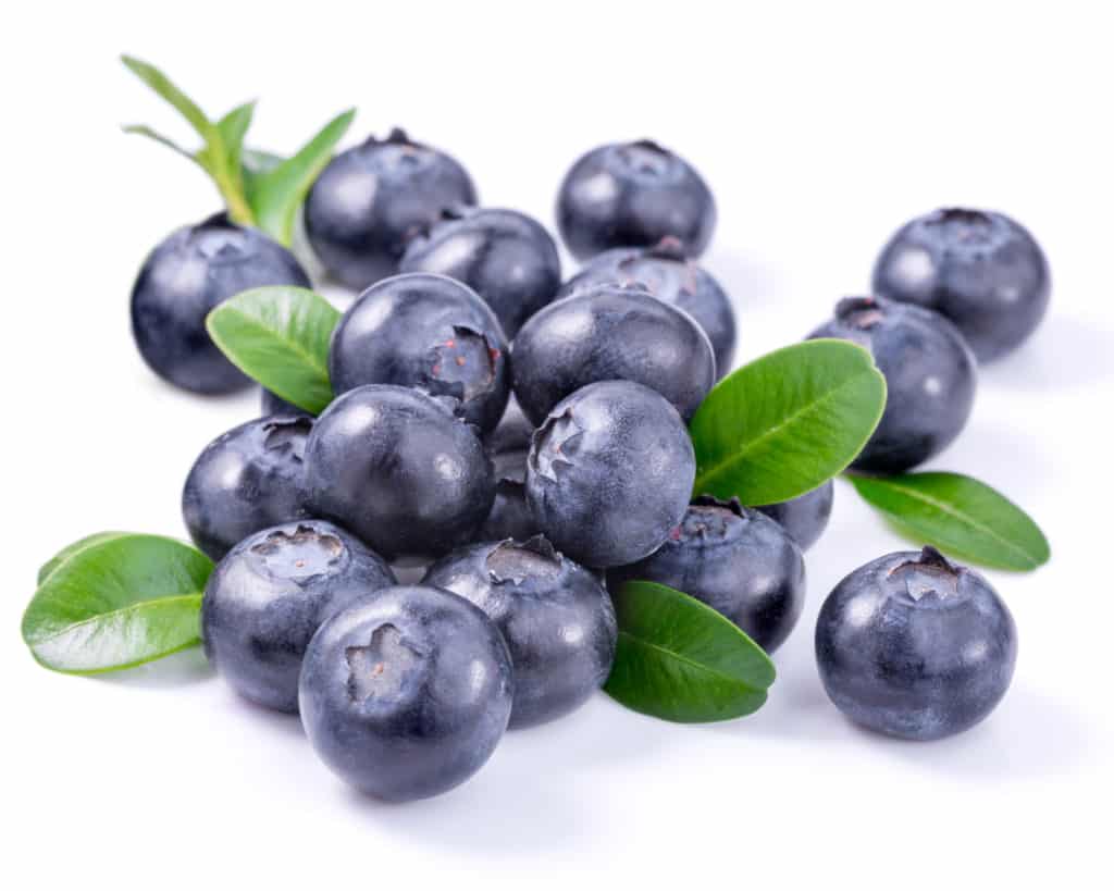 A bunch of blueberries