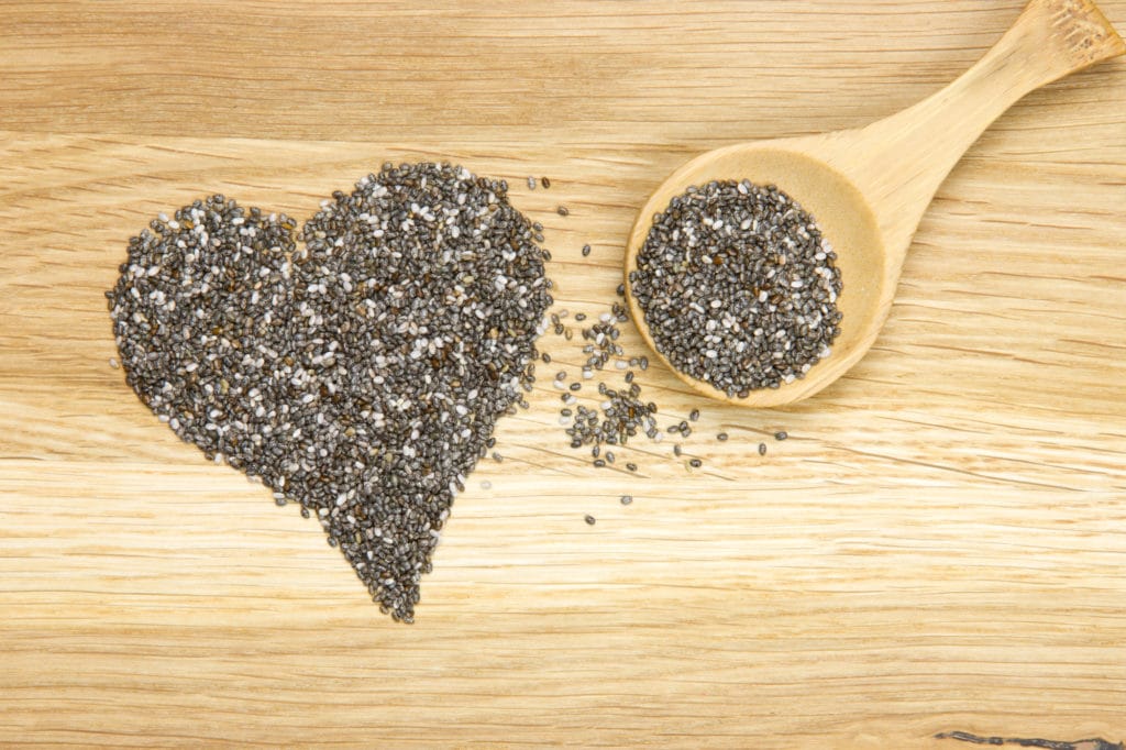 Can hamsters eat chia seeds? - A picture of chia seeds spread in the shape of a heart